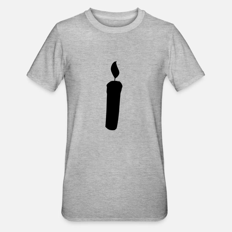 Candle Shape Symbol Fire Light - Unisex Polycotton T-Shirt - heather grey