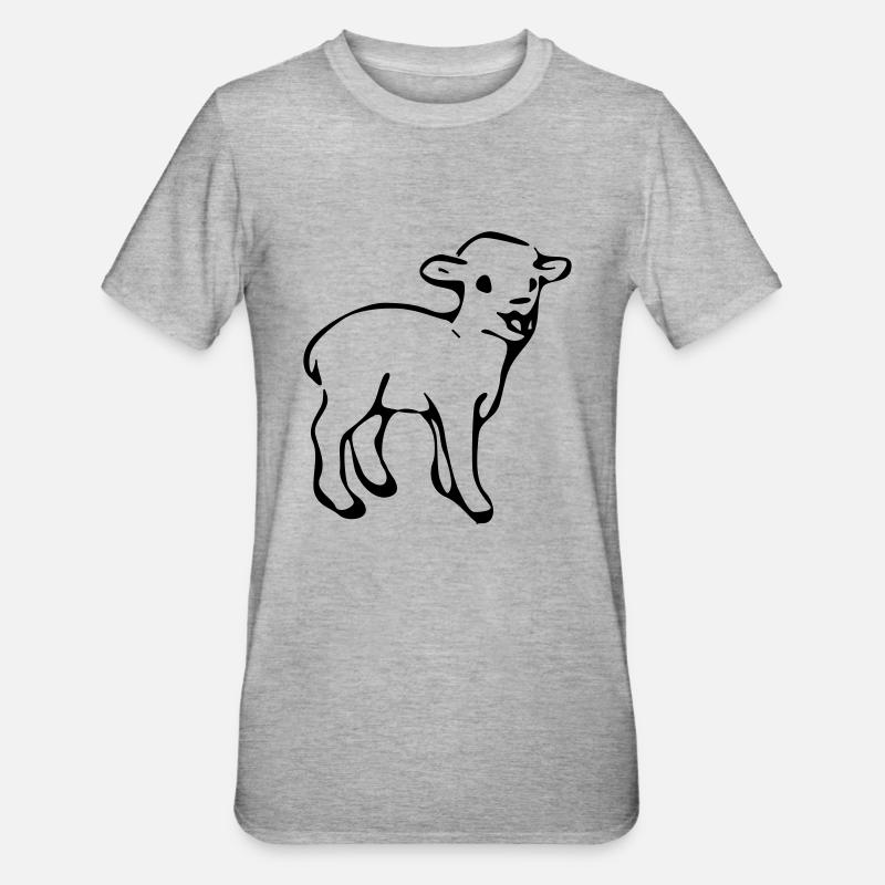 Lamm - Unisex Polycotton T-Shirt - Grau meliert
