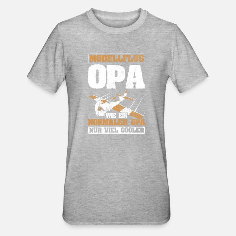 Modellflug - Unisex Polycotton T-Shirt - Grau meliert