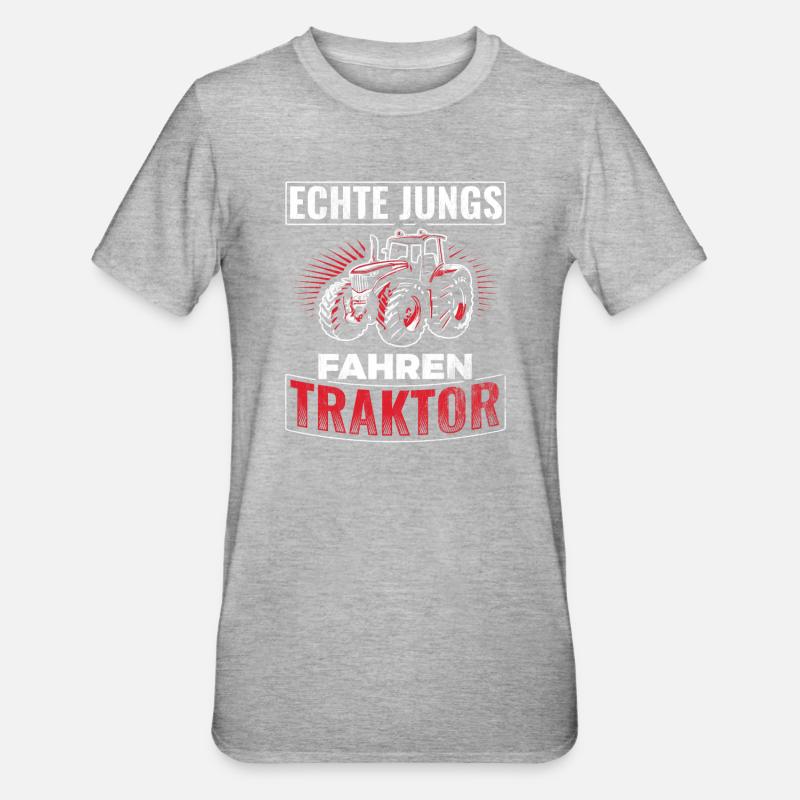 Traktor Bauer - Unisex Polycotton T-Shirt - Grau meliert