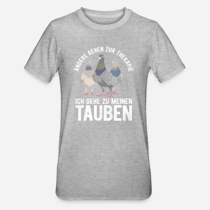 Taube Tauben Vogel - Unisex Polycotton T-Shirt - Grau meliert
