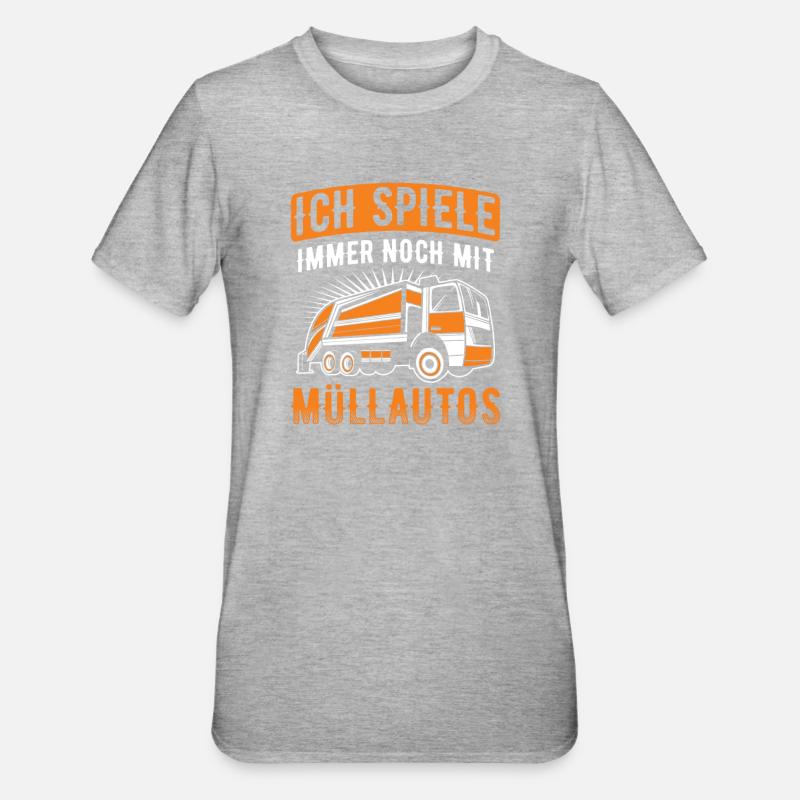 Müllmann Müllabfuhr - Unisex Polycotton T-Shirt - Grau meliert