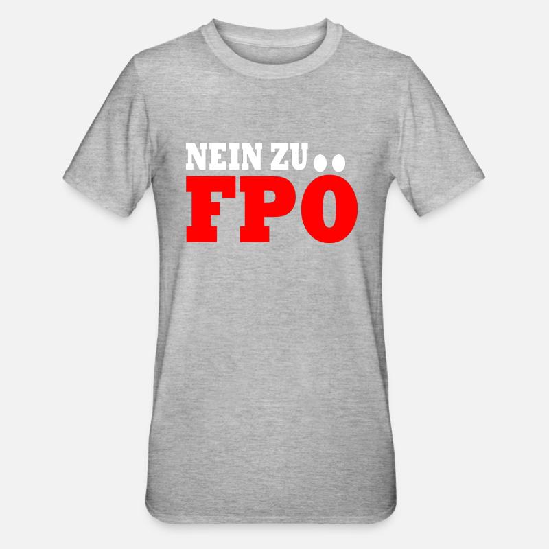 Non à fpö - T-shirt polycoton Unisexe - gris chiné