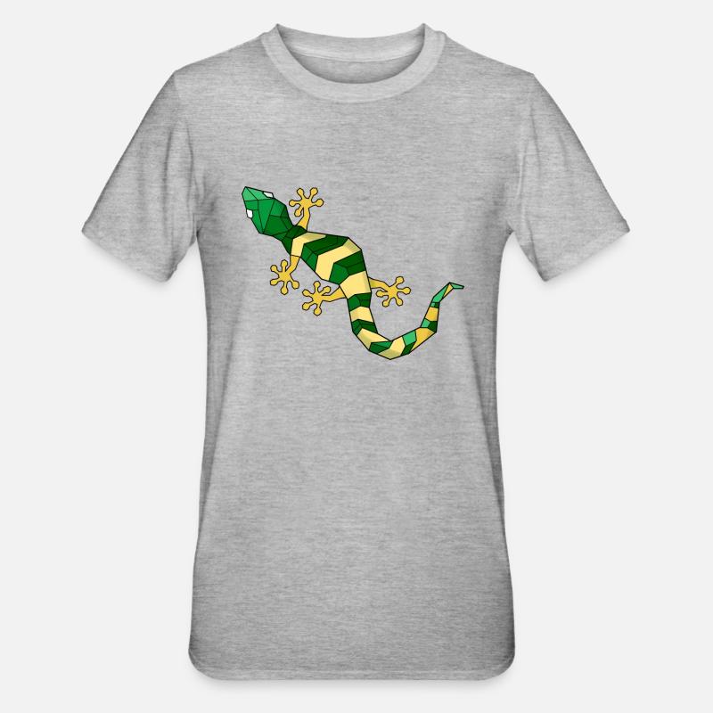 Geometrisk firben - Unisex polycotton T-shirt - grå meleret