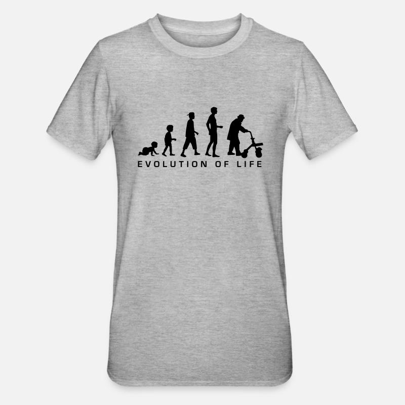 evolution_life_man_b - Unisex Polycotton T-Shirt - heather grey