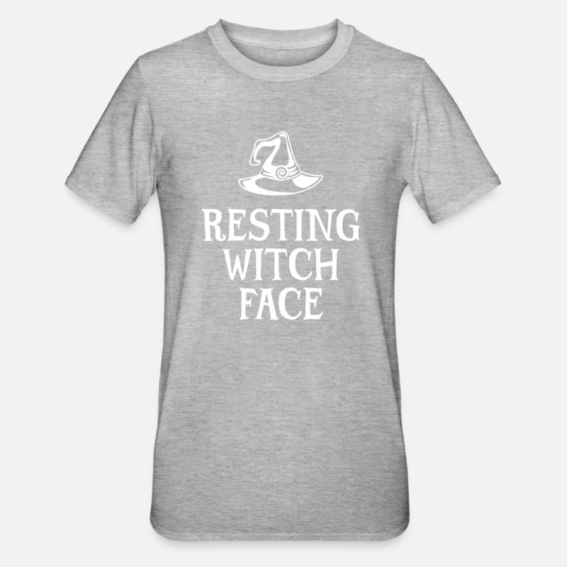 Resting Witch Face - Unisex Polycotton T-Shirt - heather grey