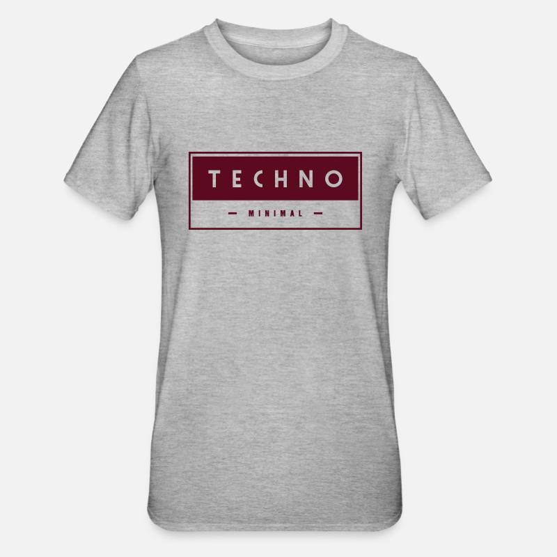 Techno - Minimal - - T-shirt polycoton Unisexe - gris chiné