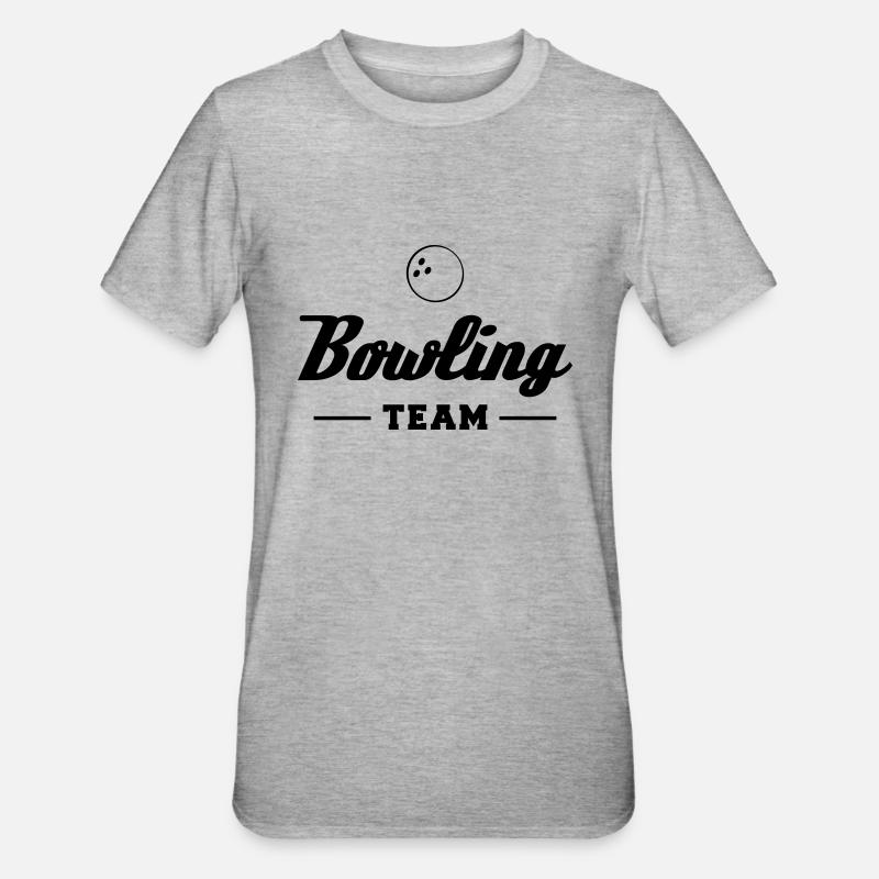 Bowling Team - Unisex Polycotton T-Shirt - Grau meliert