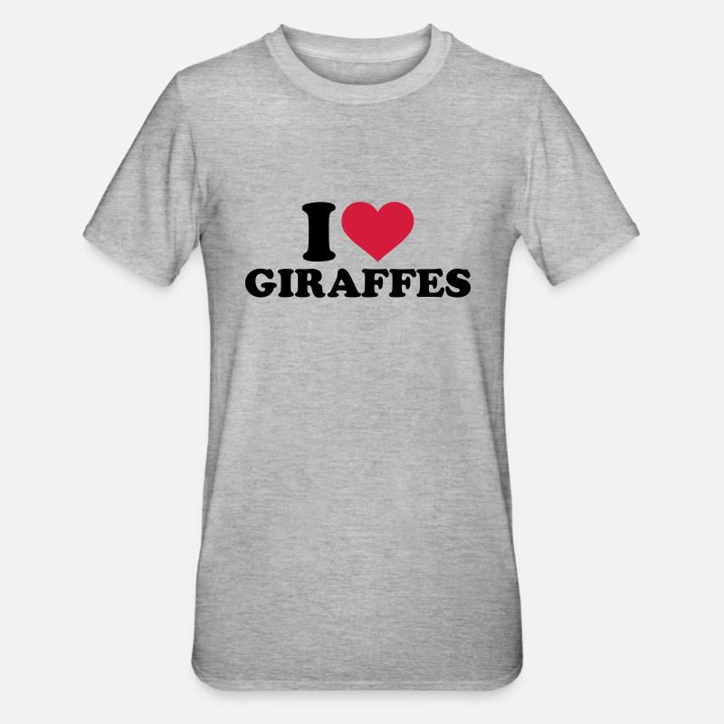 Giraffe - Unisex Polycotton T-Shirt - Grau meliert