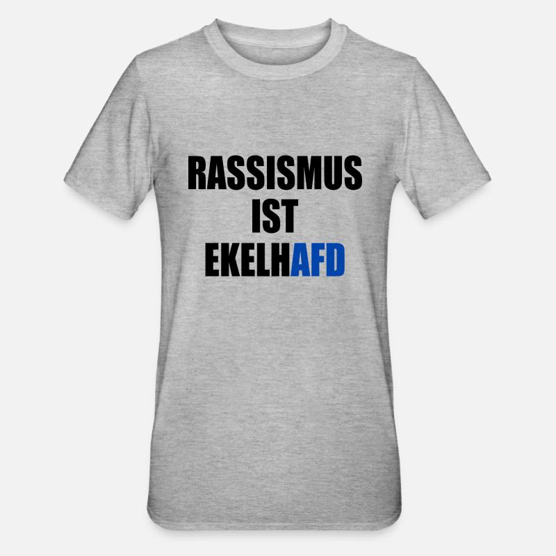 rassismus ist ekelhafd - Unisex Polycotton T-Shirt - Grau meliert