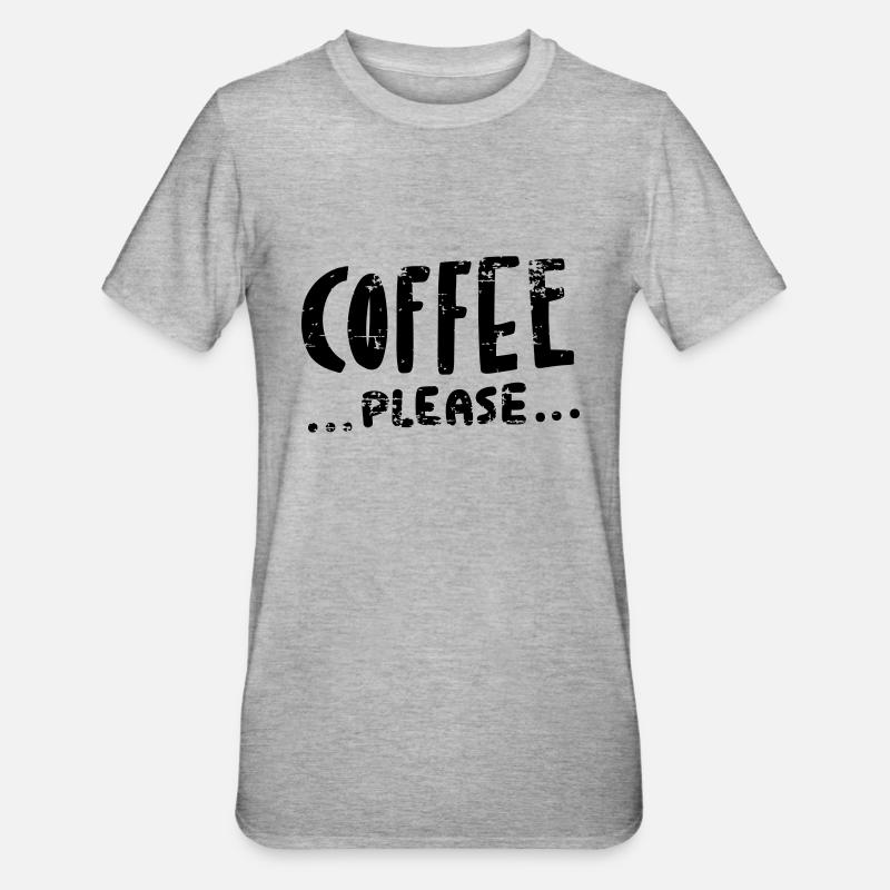Café ... s'il te plaît ... - T-shirt polycoton Unisexe - gris chiné