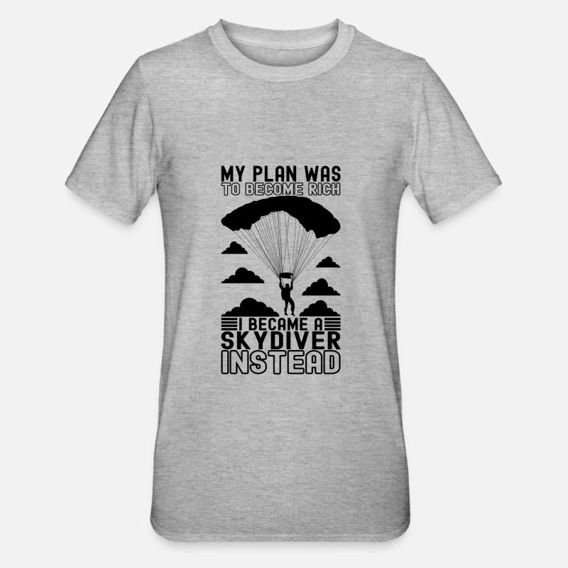 Parachute Parachutist - Unisex Polycotton T-Shirt - heather grey