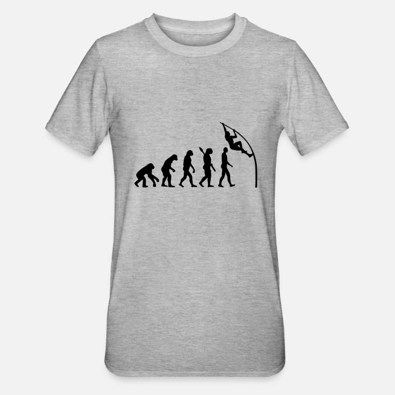 Evolution Stabhochsprung - Unisex Polycotton T-Shirt - Grau meliert
