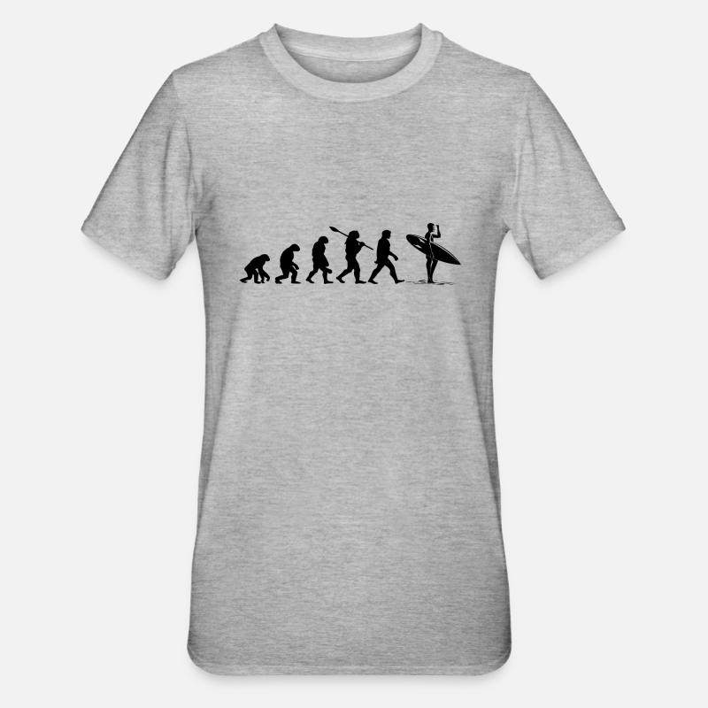 Surf Evolution - Unisex Polycotton T-Shirt - Grau meliert