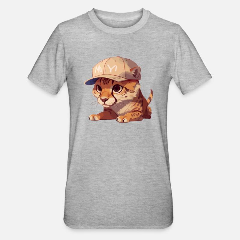 Bébé guépard - T-shirt polycoton Unisexe - gris chiné