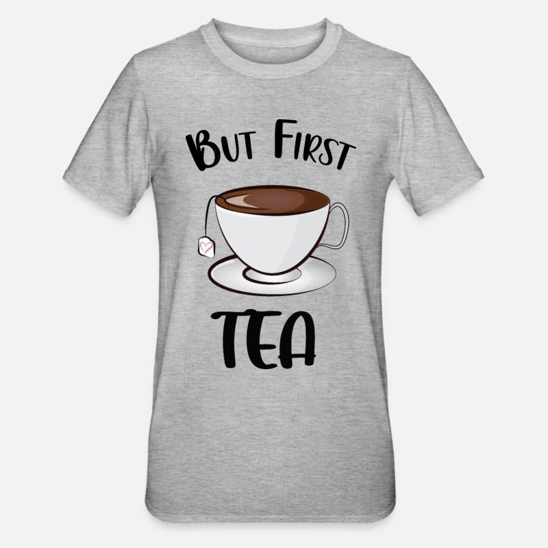 Aber der erste Tee - Unisex Polycotton T-Shirt - Grau meliert