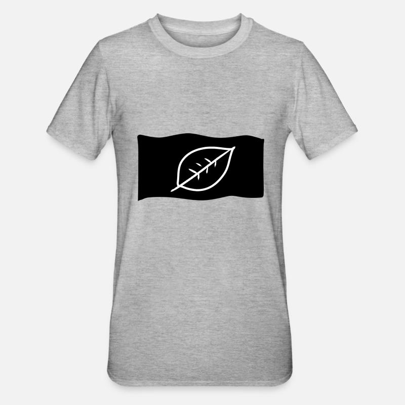 Icône Drapeau Feuille Nature - T-shirt polycoton Unisexe - gris chiné