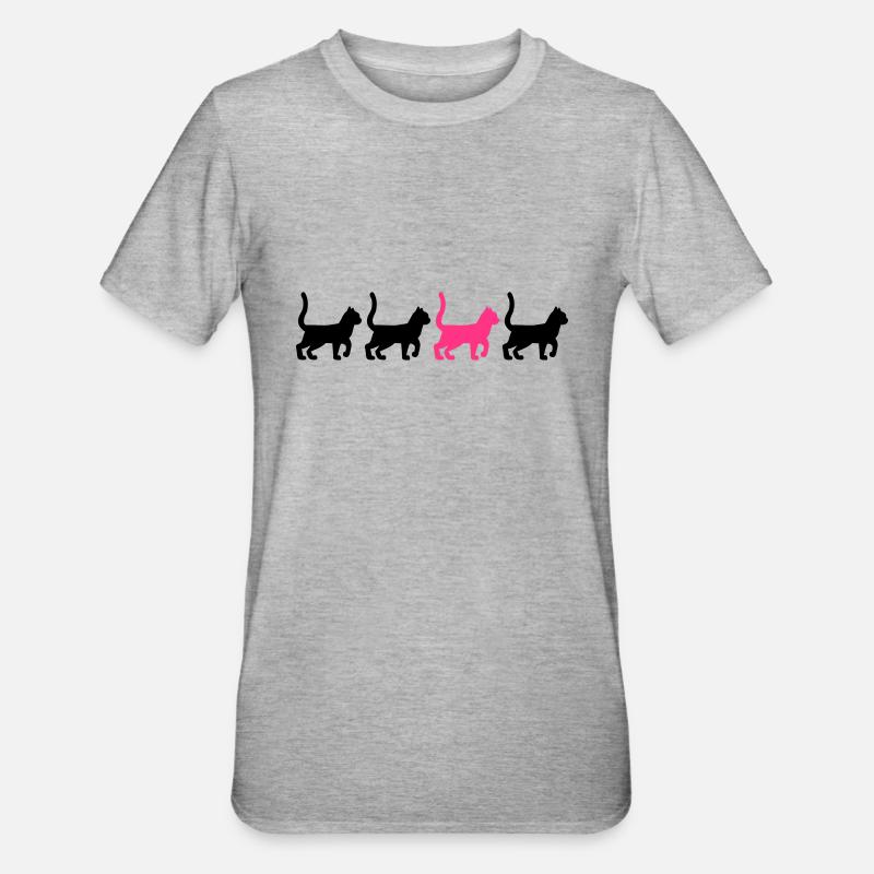 Chat - T-shirt polycoton Unisexe - gris chiné