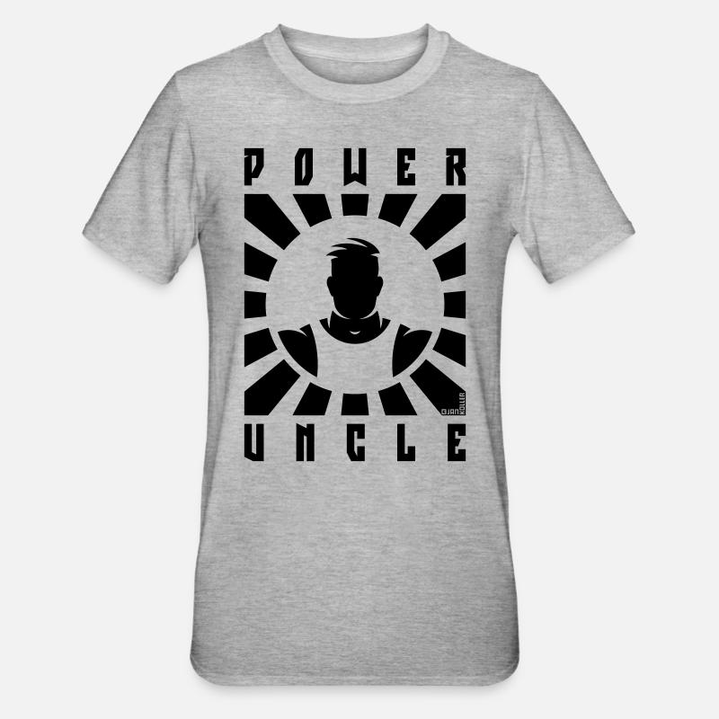 Oncle de puissance (Rayons / Noir) - T-shirt polycoton Unisexe - gris chiné