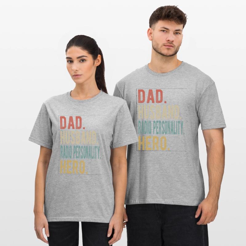 Radiomoderator Papa Ehemann Held Unisex Polycotton T-Shirt