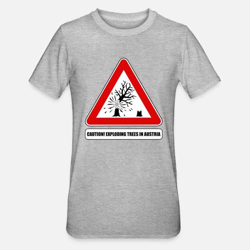 explodierende bäume,  exploding trees Austria - Unisex Polycotton T-Shirt - Grau meliert