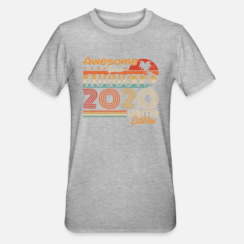2020 August Geschenkidee August 2020 - Unisex Polycotton T-Shirt - Grau meliert