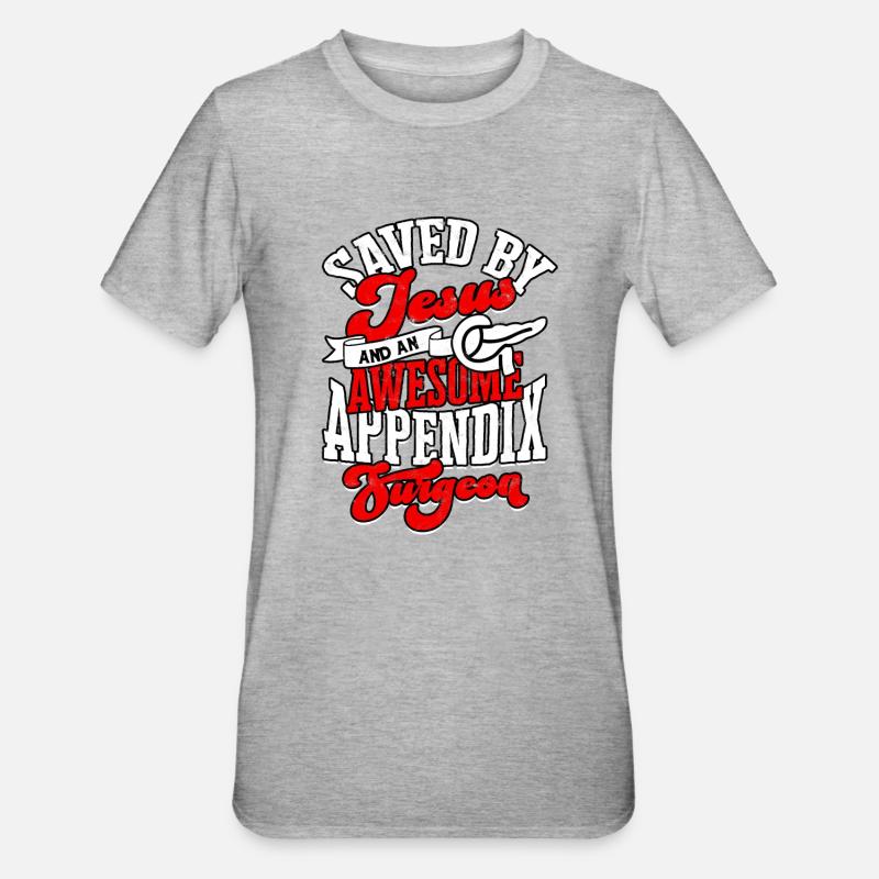 Appendix Operation Appendectomy Removal - Unisex Polycotton T-Shirt - heather grey
