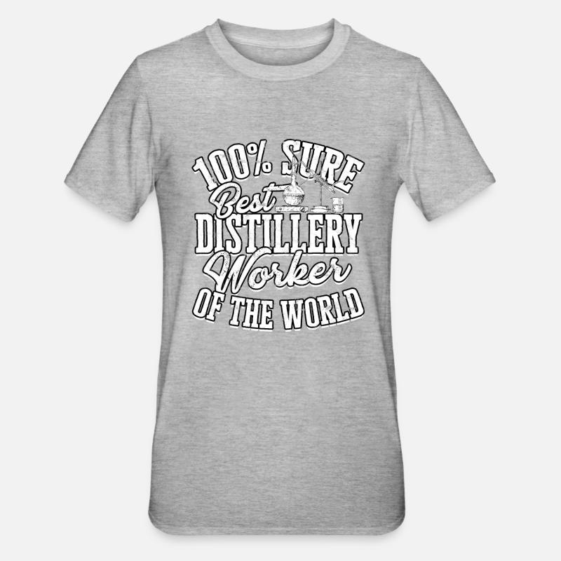 schnaps whiskey brennen schnapsbrenner geschenkide - Unisex Polycotton T-Shirt - Grau meliert