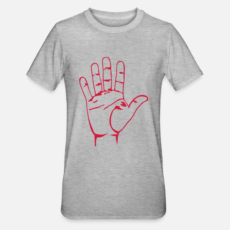 Hand - Unisex Polycotton T-Shirt - Grau meliert