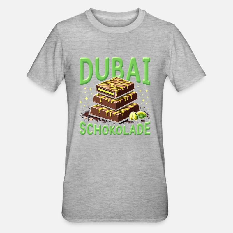 Chocolat de Dubaï - Chocolate Fun - T-shirt polycoton Unisexe - gris chiné