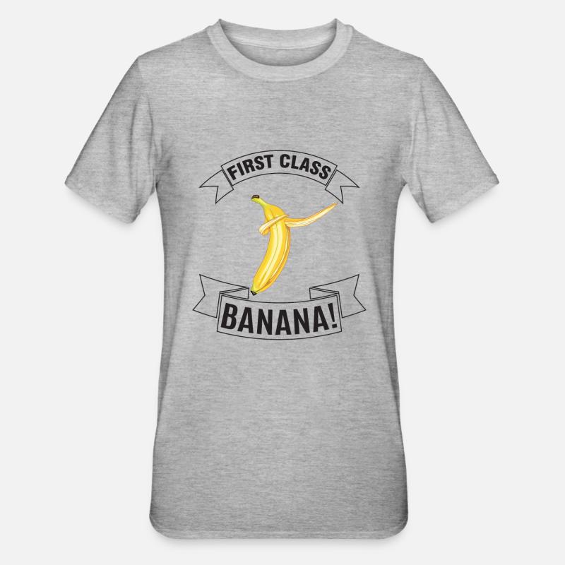 Statement: First class Banana - Color - Unisex Polycotton T-Shirt - heather grey