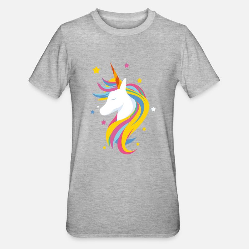 Süsses Einhorn - Unisex Polycotton T-Shirt - Grau meliert