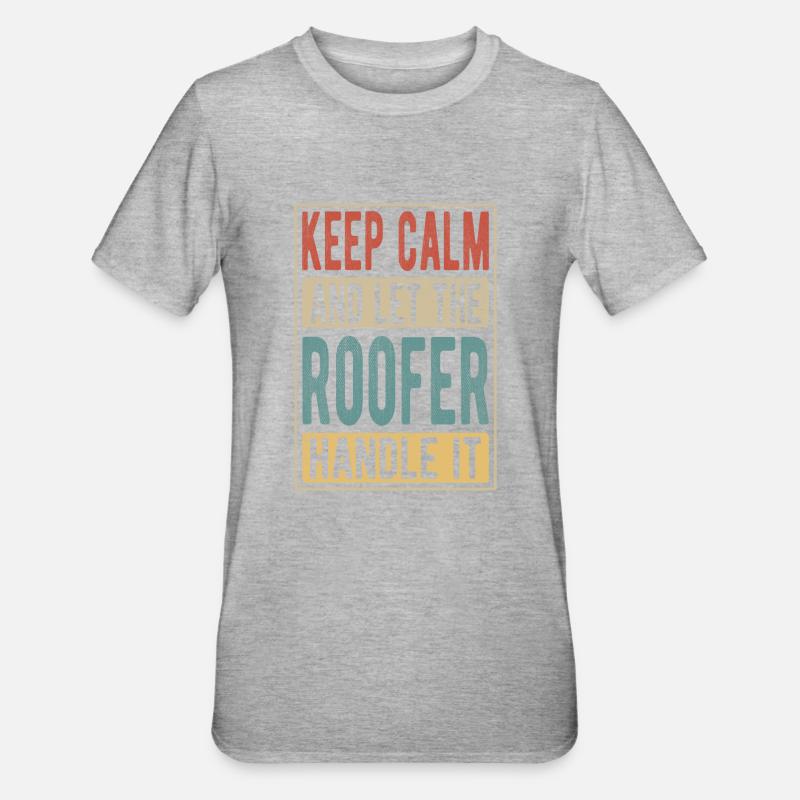 Dachdecker Retro Geschenk - Unisex Polycotton T-Shirt - Grau meliert