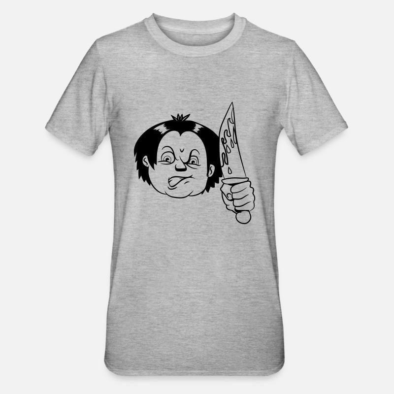 Horror messer - Unisex Polycotton T-Shirt - Grau meliert