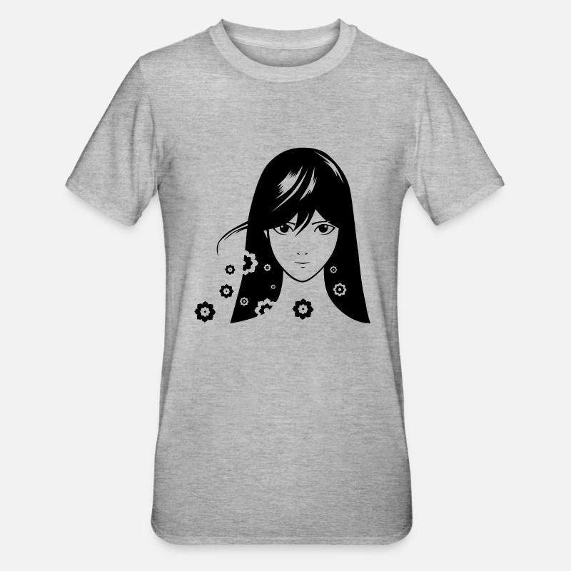 Mädchen Comic - Unisex Polycotton T-Shirt - Grau meliert