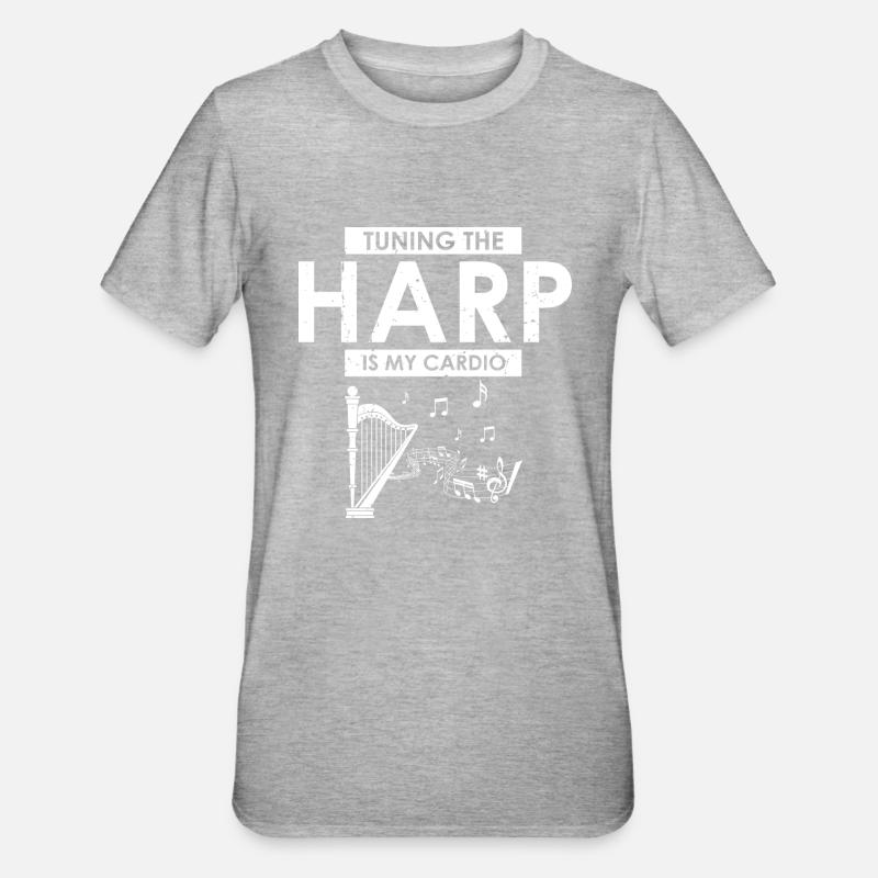Conceptions de joueurs de harpe pour les conceptions de joueurs de harpe - T-shirt polycoton Unisexe - gris chiné