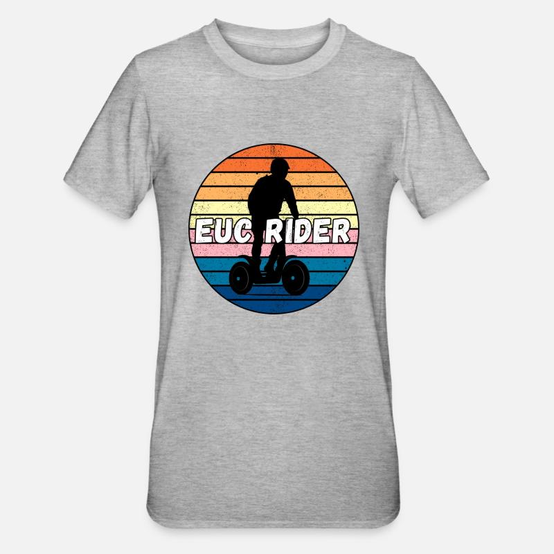 Elektrischer Einradfahrer. EUC-Reiter - Unisex Polycotton T-Shirt - Grau meliert