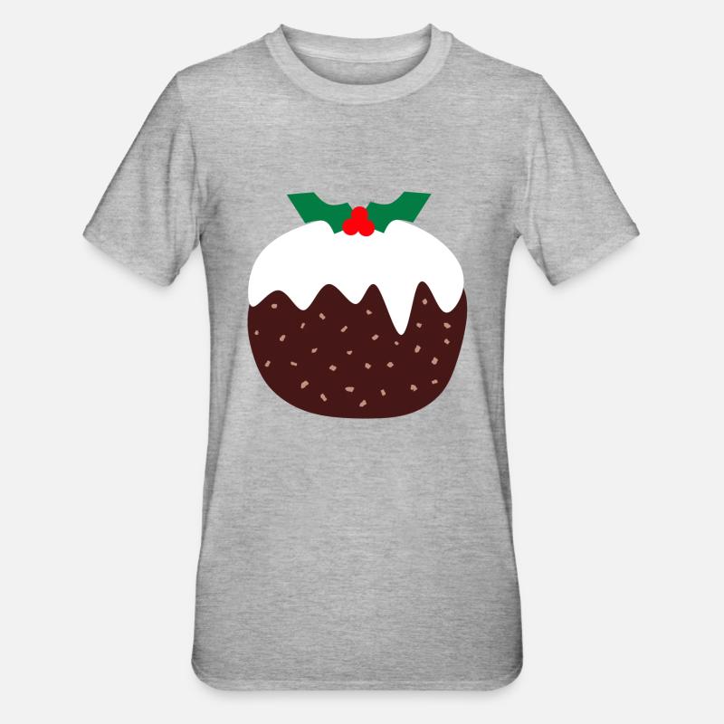 Pudding de Noël - T-shirt polycoton Unisexe - gris chiné