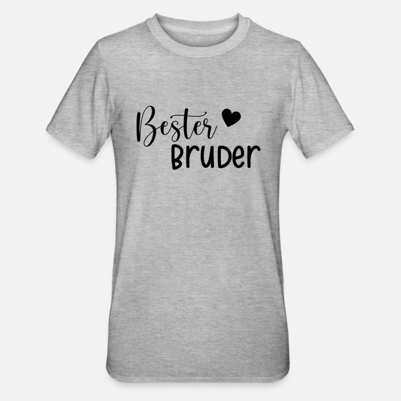 Bester Bruder Geschenkidee - Unisex Polycotton T-Shirt - Grau meliert
