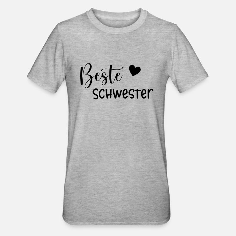 Beste Schwester Geschenkidee - Unisex Polycotton T-Shirt - Grau meliert