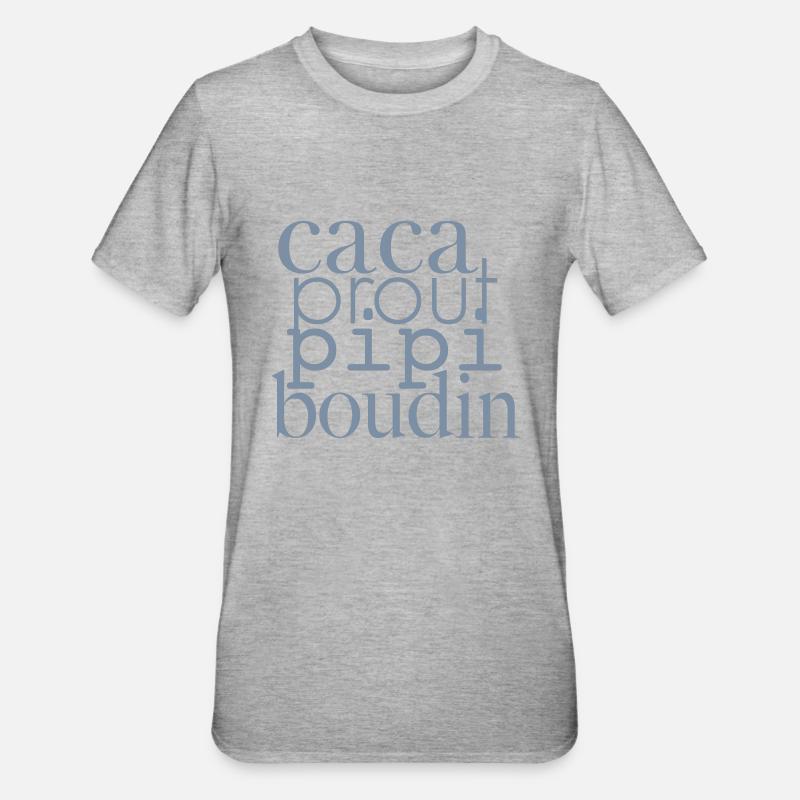 CACA prout Spule Pee - Unisex Polycotton T-Shirt - Grau meliert
