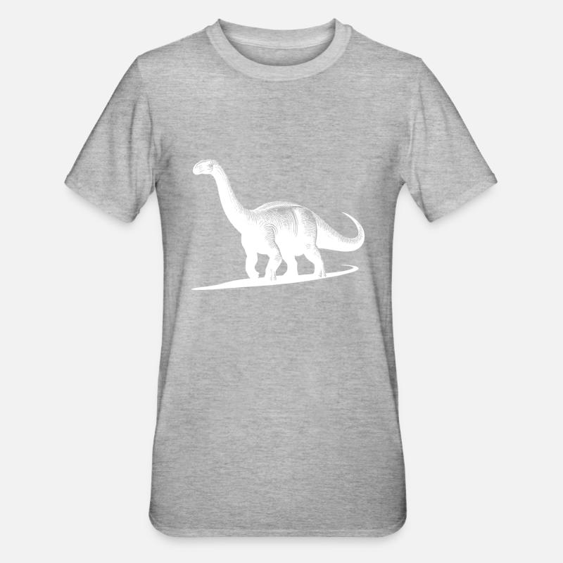 Dinosaure géant Dino Brachiosaurus - T-shirt polycoton Unisexe - gris chiné
