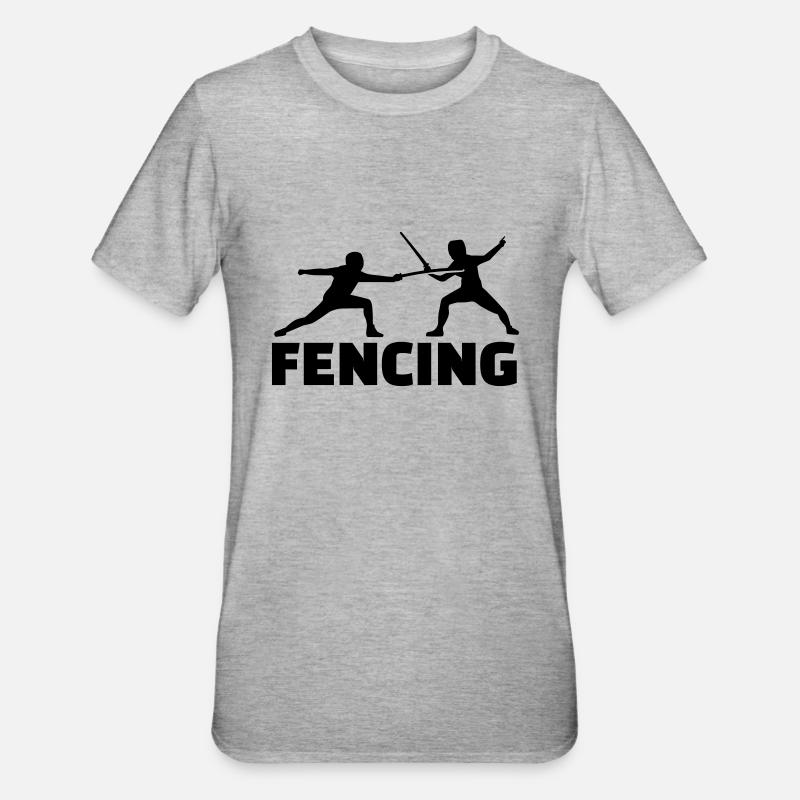 Fechten - Unisex Polycotton T-Shirt - Grau meliert