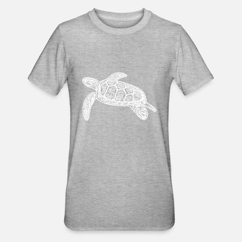 Small floating turtle - Unisex Polycotton T-Shirt - heather grey