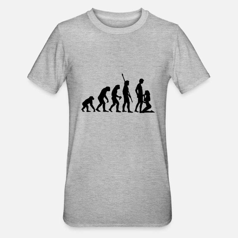 evolution_sucks_a_1c - T-shirt polycoton Unisexe - gris chiné