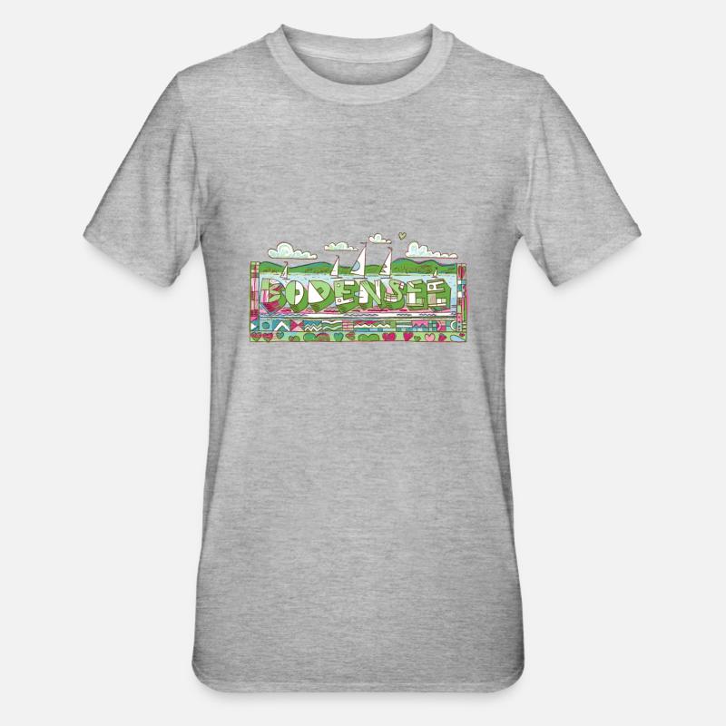 Bodensee - Unisex Polycotton T-Shirt - Grau meliert