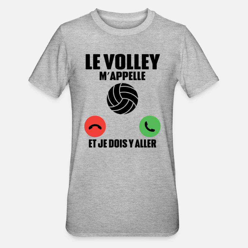 Le Volley m'appelle - T-shirt polycoton Unisexe - gris chiné