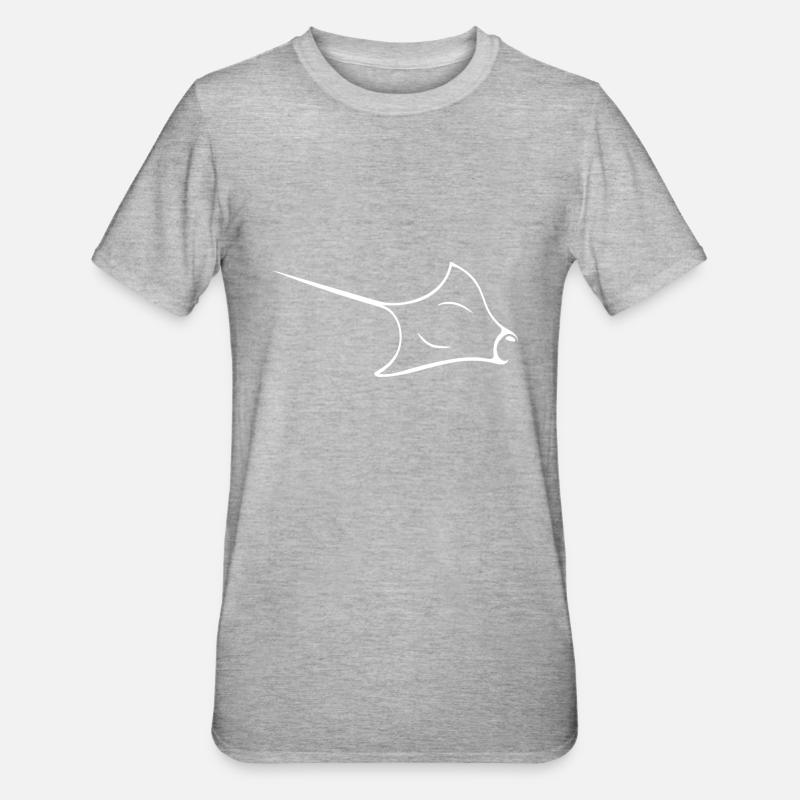 Manta rays in elegant flight - Unisex Polycotton T-Shirt - heather grey