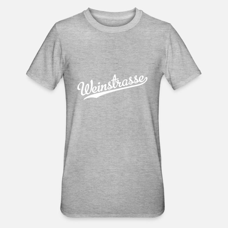 Weinstrasse - Unisex Polycotton T-Shirt - Grau meliert