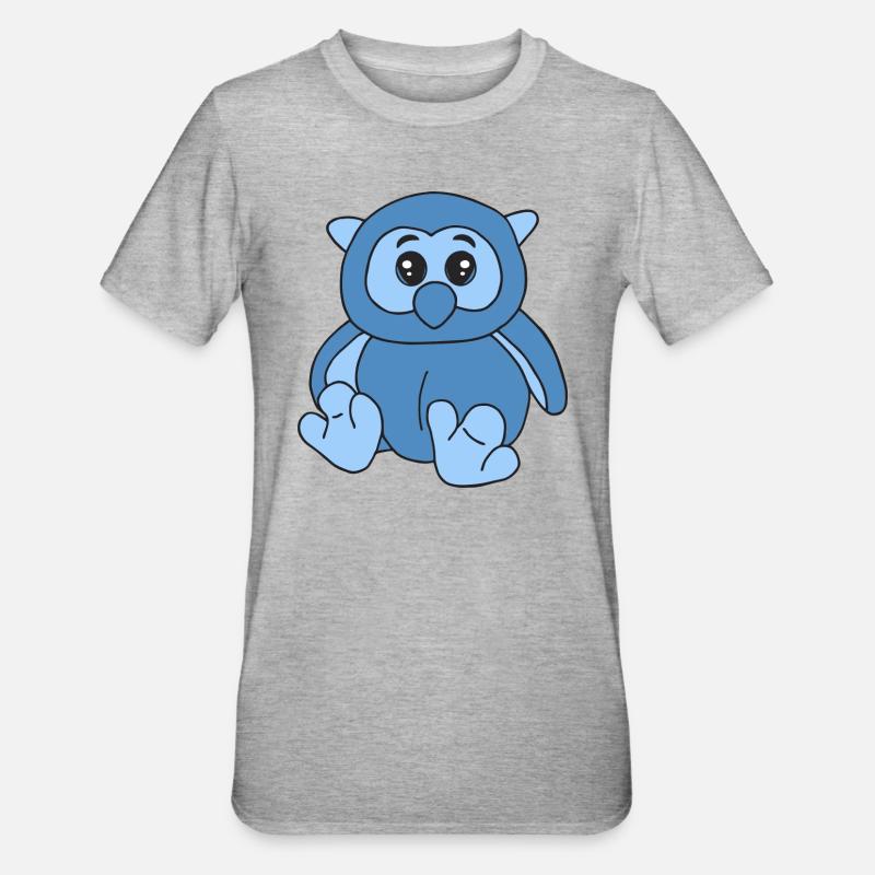 Kleine süße Eule - Unisex Polycotton T-Shirt - Grau meliert